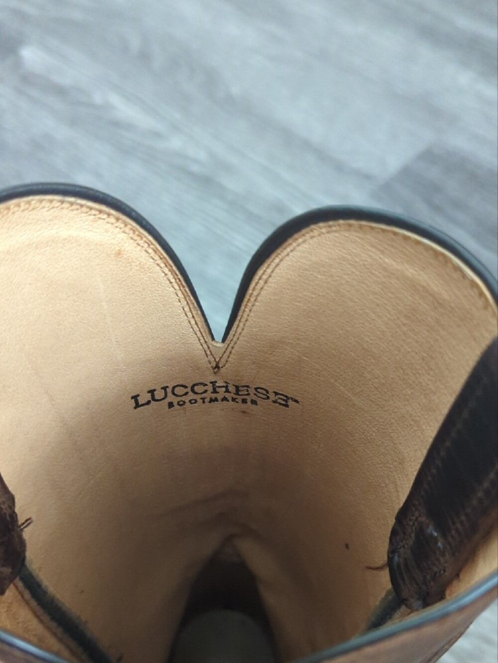 Lucchese Brown Embroidered Cowboy Boots - Picture 2 of 3